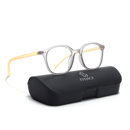 Eyejack Canment Grey Square Eyeglasses for Men & Women (CM2506FCL1813-C4)