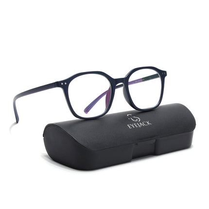 Eyejack Canment Navy Blue Square Eyeglasses for Men & Women (CM2506FCL1814-C5)