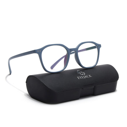 Eyejack Canment Sky Blue Square Eyeglasses for Men & Women (CM2506FCL1815-C6)