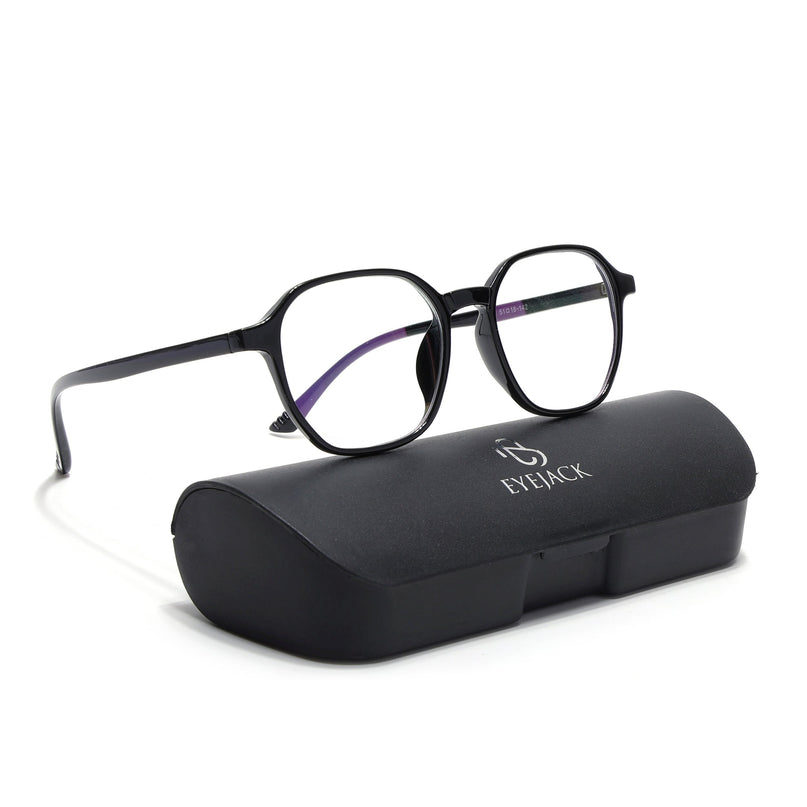 Eyejack Canment Shine Black Square Eyeglasses for Men & Women (CM2511FCL1820-C1)