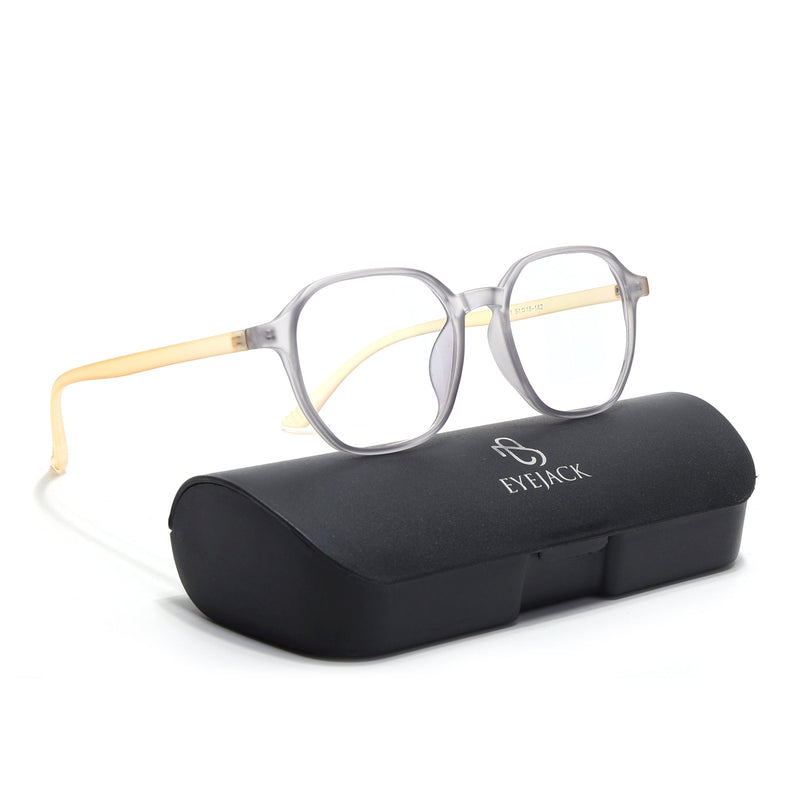 Eyejack Canment Grey Square Eyeglasses for Men & Women (CM2511FCL1823-C4)