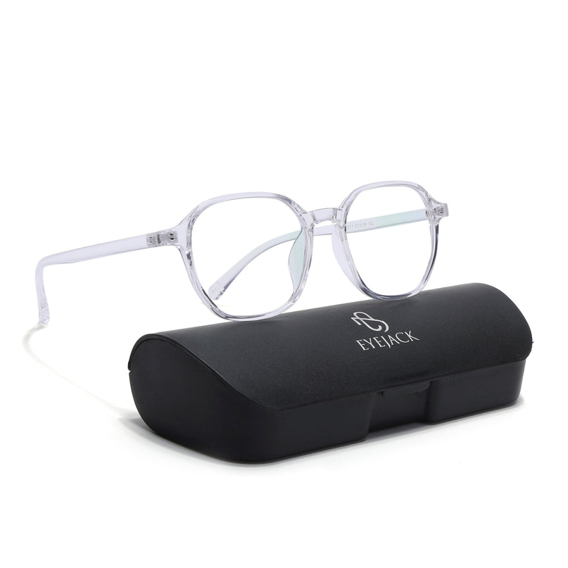 Eyejack Canment Transparent Square Eyeglasses for Men & Women (CM2511FCL1828-C9)