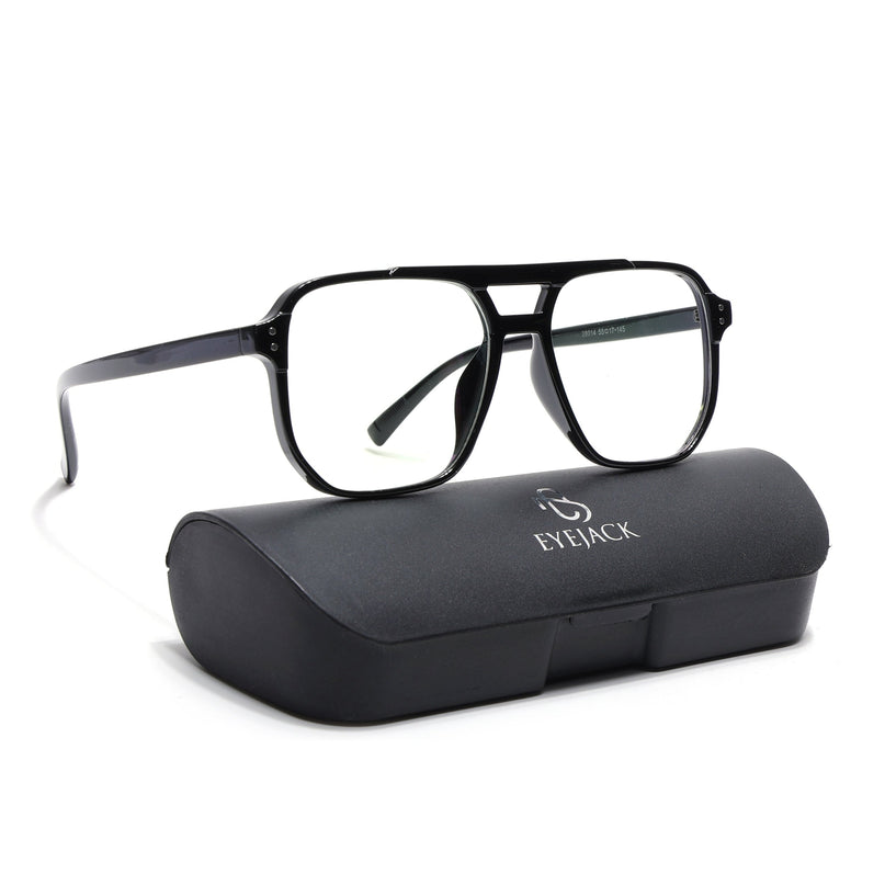 Eyejack Canment Shine Black Wayfarer Eyeglasses for Men & Women (CM28014FCL1888-C1)