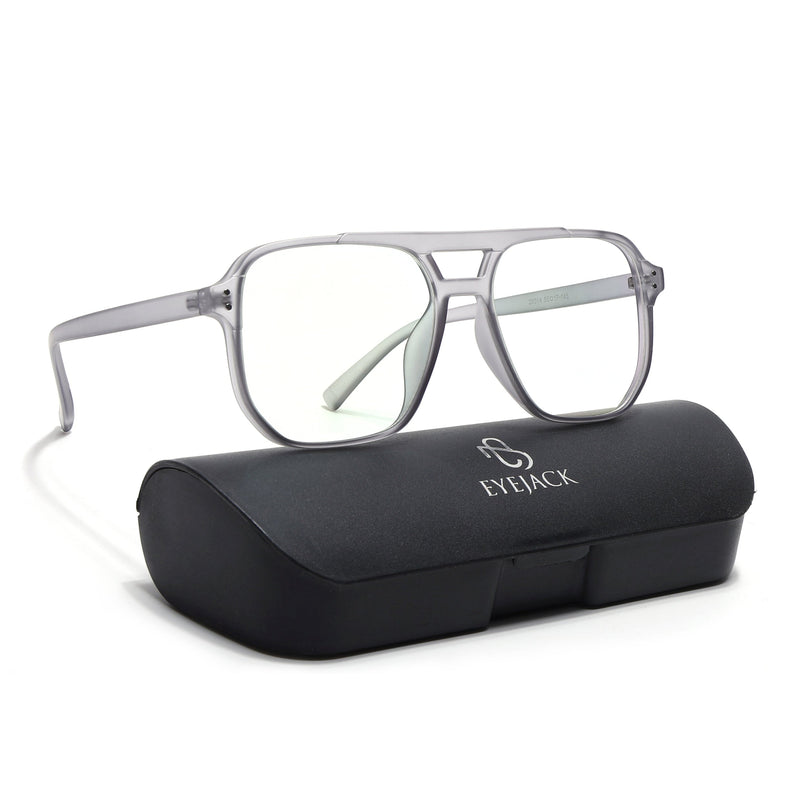 Eyejack Canment Grey Wayfarer Eyeglasses for Men & Women (CM28014FCL1890-C3)