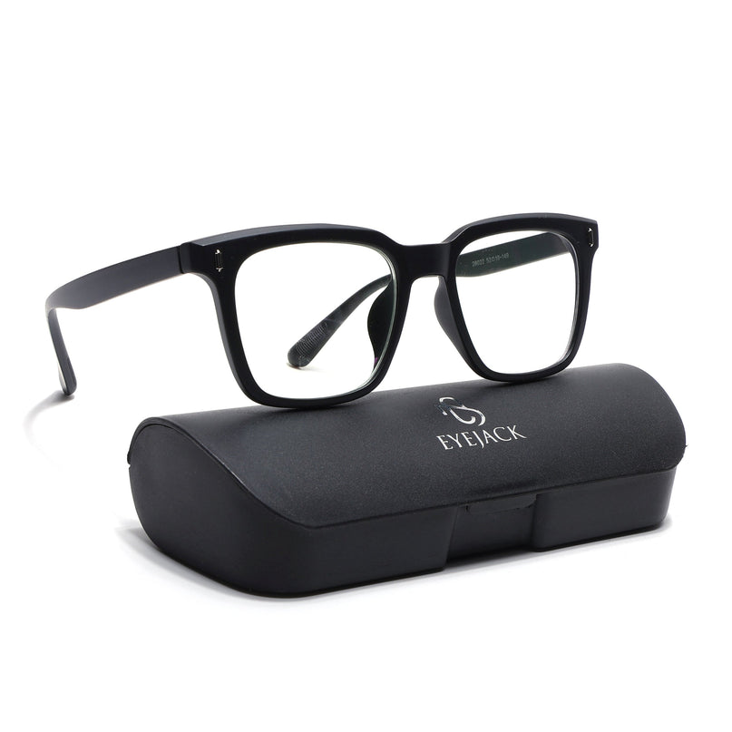 Eyejack Canment Matt Black Square Eyeglasses for Men & Women (CM28022FCL1899-C2)