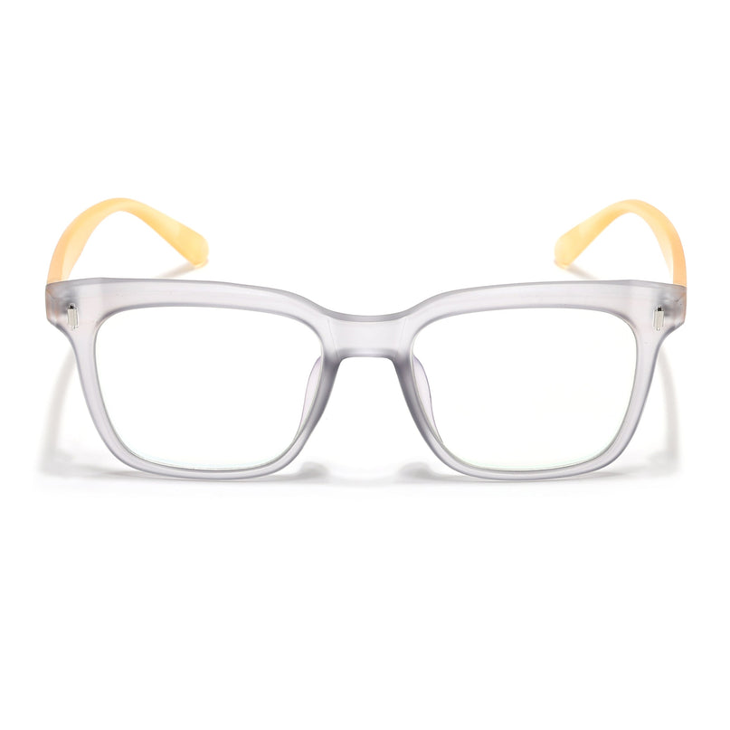 Eyejack Canment Grey Square Eyeglasses for Men & Women (CM28022FCL1901-C4)