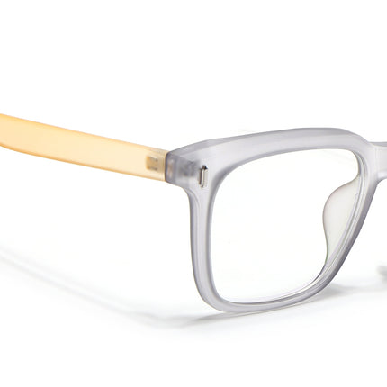 Eyejack Canment Grey Square Eyeglasses for Men & Women (CM28022FCL1901-C4)