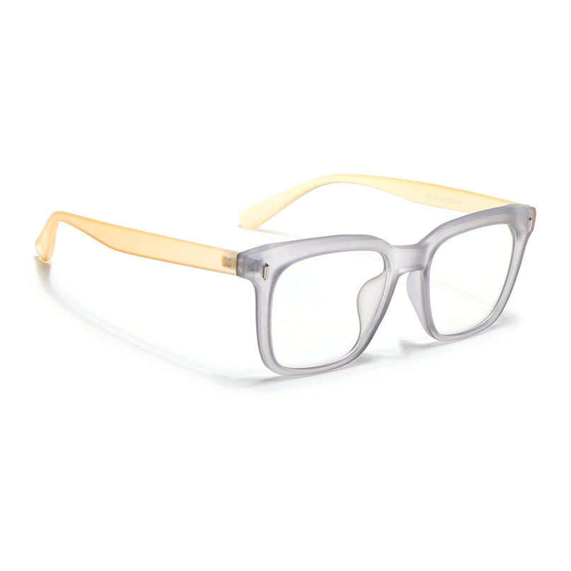 Eyejack Canment Grey Square Eyeglasses for Men & Women (CM28022FCL1901-C4)