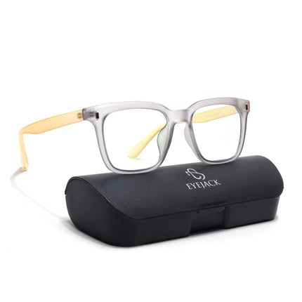 Eyejack Canment Grey Square Eyeglasses for Men & Women (CM28022FCL1901-C4)