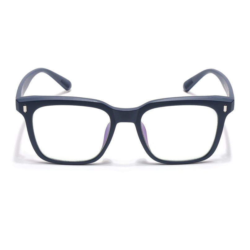 Eyejack Canment Navy Blue Square Eyeglasses for Men & Women (CM28022FCL1902-C5)