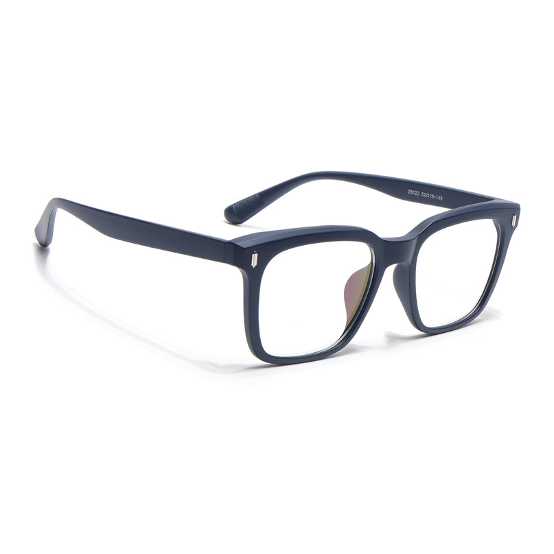 Eyejack Canment Navy Blue Square Eyeglasses for Men & Women (CM28022FCL1902-C5)
