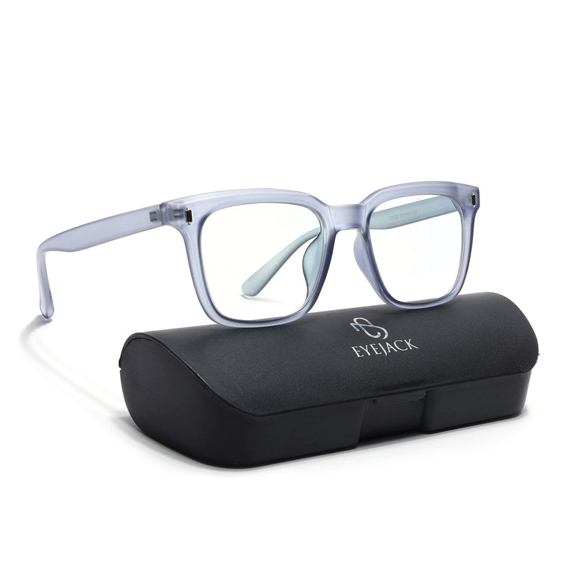 Eyejack Canment Blue Square Eyeglasses for Men & Women (CM28022FCL1904-C7)