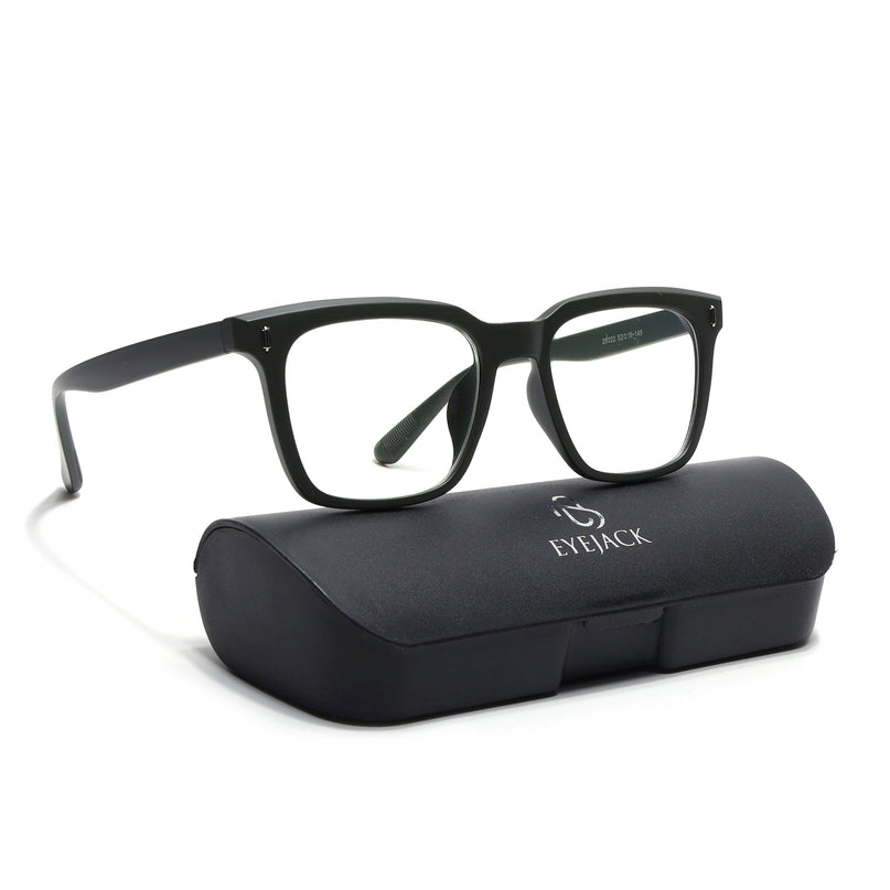 Eyejack Canment Olive Square Eyeglasses for Men & Women (CM28022FCL1905-C8)