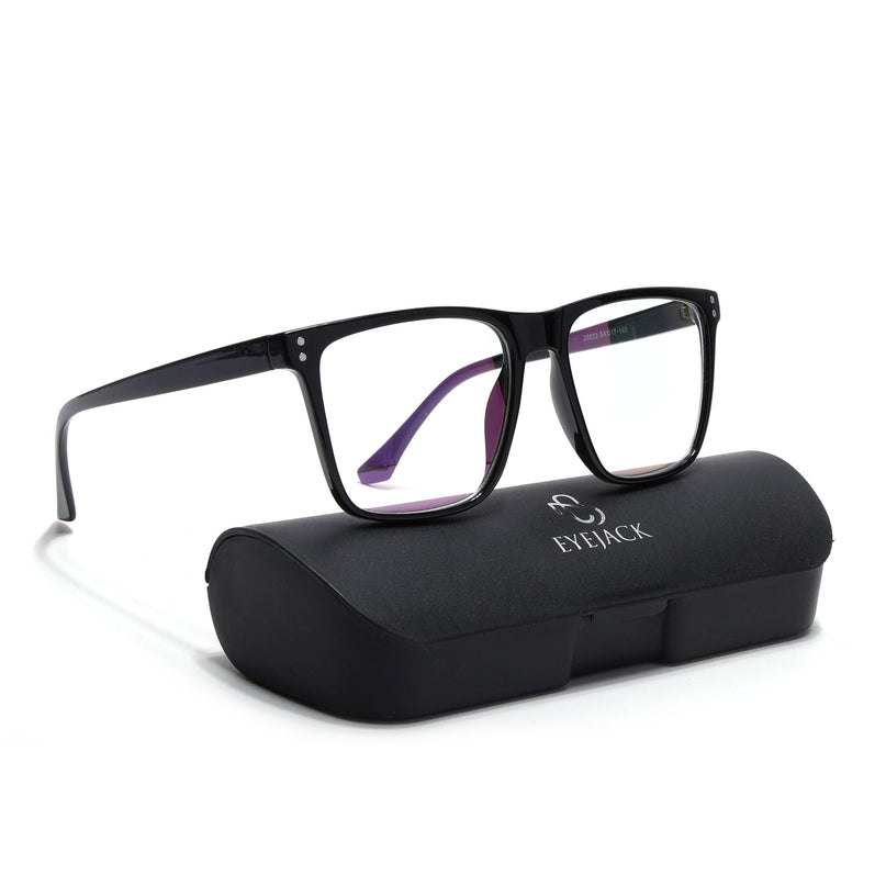 Eyejack Canment Shine Black Wayfarer Eyeglasses for Men & Women (CM28023FCL1908-C1)