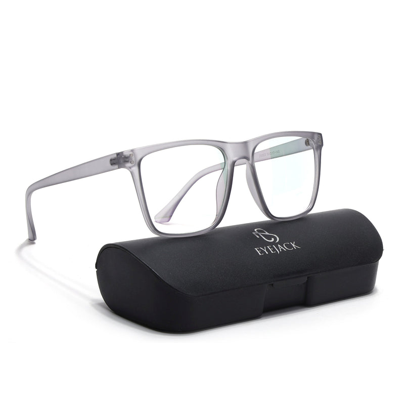 Eyejack Canment Grey Wayfarer Eyeglasses for Men & Women (CM28023FCL1910-C3)