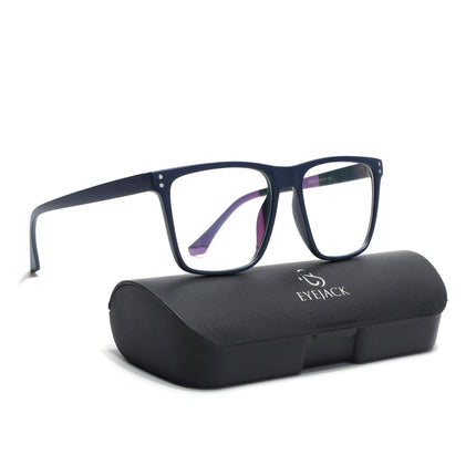Eyejack Canment Navy Blue Wayfarer Eyeglasses for Men & Women (CM28023FCL1912-C5)