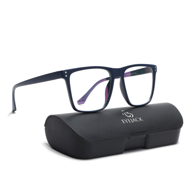 Eyejack Canment Navy Blue Wayfarer Eyeglasses for Men & Women (CM28023FCL1912-C5)