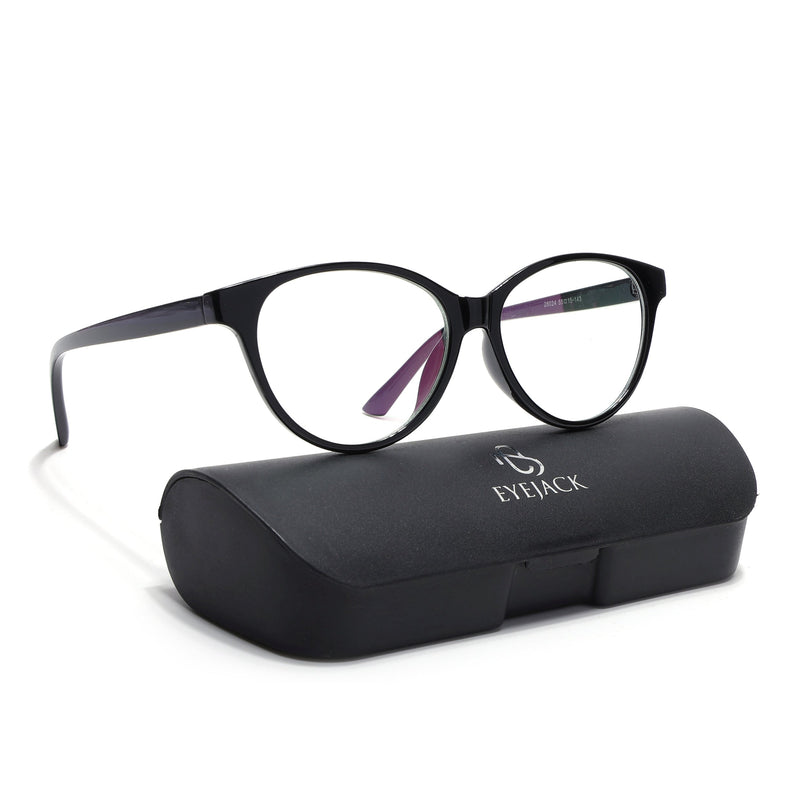 Eyejack Canment Black Cateye Eyeglasses for Women (CM28024FCL1918-C1)