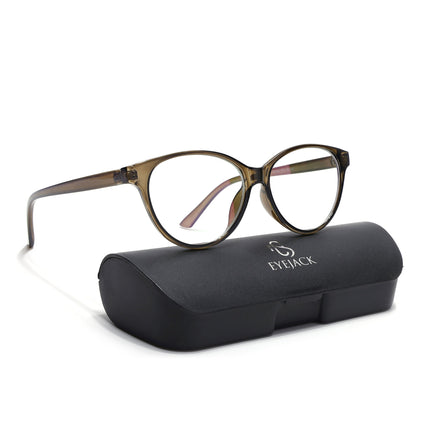 Eyejack Canment Olive Cateye Eyeglasses for Women (CM28024FCL1920-C3)