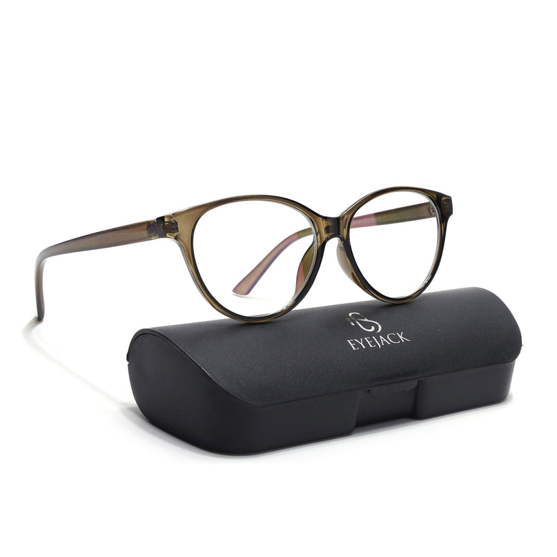 Eyejack Canment Olive Cateye Eyeglasses for Women (CM28024FCL1920-C3)