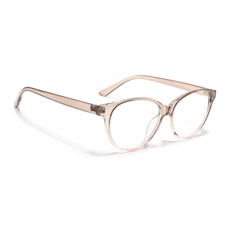 Eyejack Canment Brown & Clear Cateye Eyeglasses for Women (CM28024FCL1925-C8)