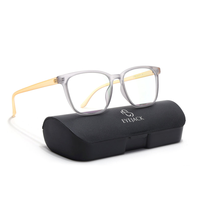 Eyejack Canment Grey Wayfarer Eyeglasses for Men & Women (CM28030FCL1929-C4)