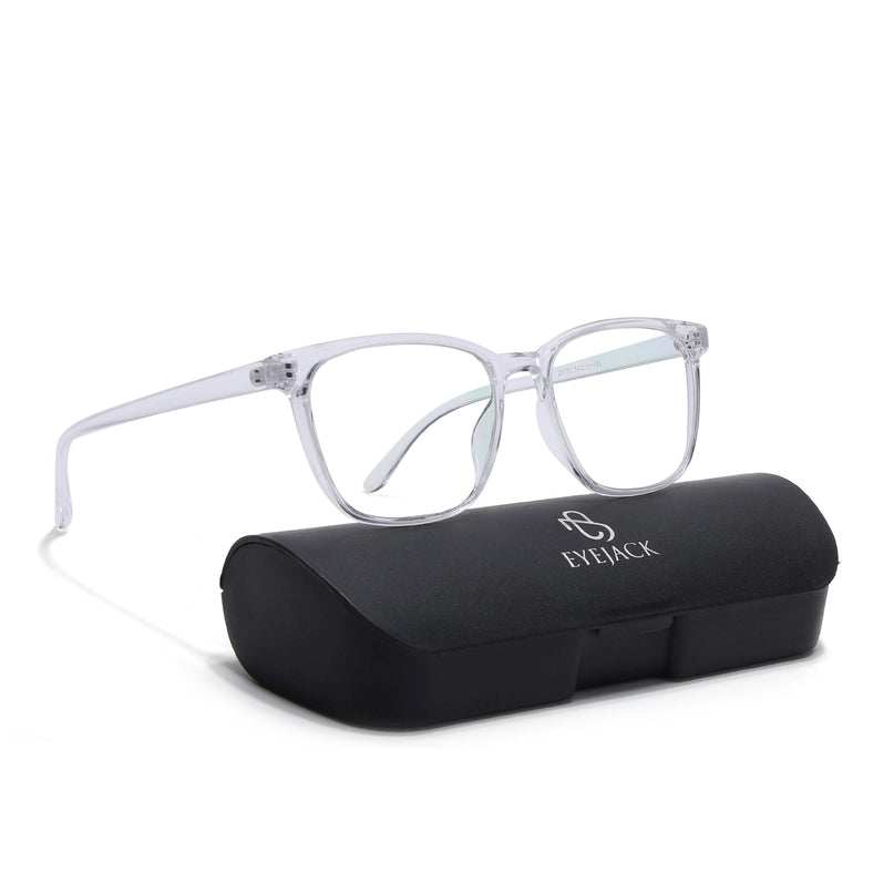 Eyejack Canment Transparent Wayfarer Eyeglasses for Men & Women (CM28030FCL1934-C9)