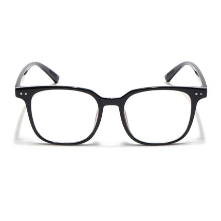 Eyejack Canment Shine Black Square Eyeglasses for Men & Women (CM28060FCL1936-C1)