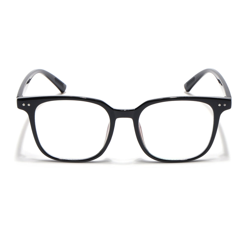 Eyejack Canment Shine Black Square Eyeglasses for Men & Women (CM28060FCL1936-C1)