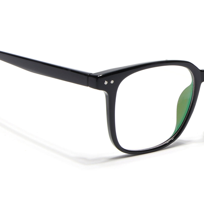 Eyejack Canment Shine Black Square Eyeglasses for Men & Women (CM28060FCL1936-C1)