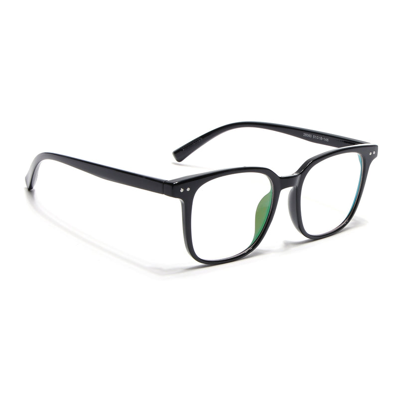 Eyejack Canment Shine Black Square Eyeglasses for Men & Women (CM28060FCL1936-C1)