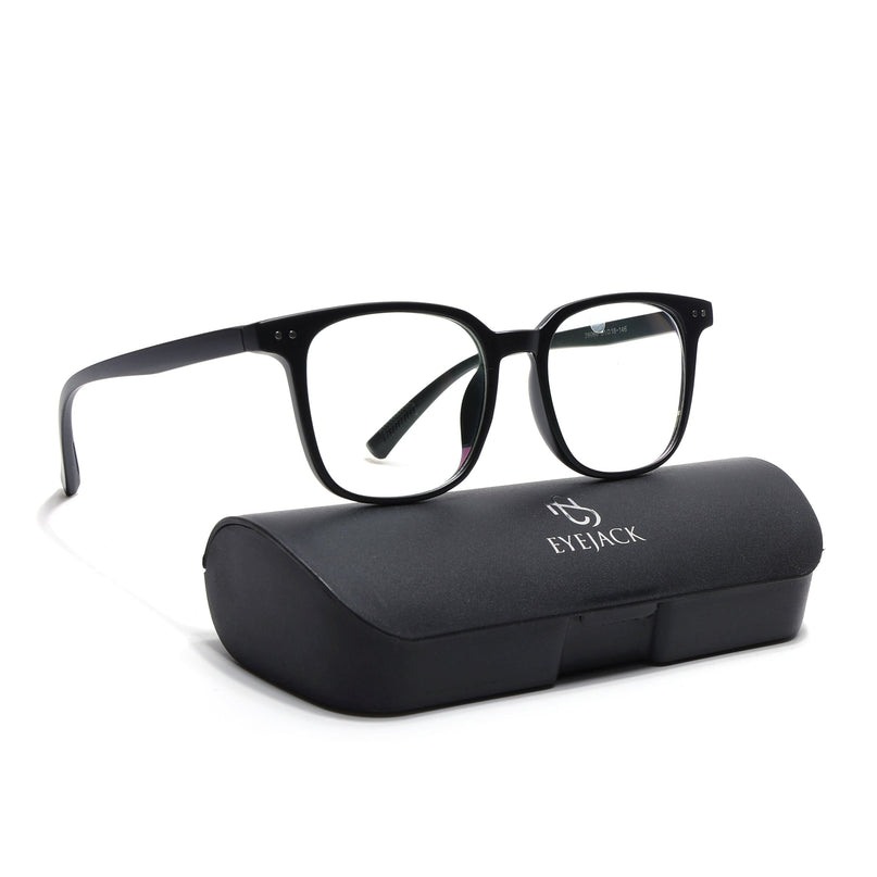 Eyejack Canment Matt Black Square Eyeglasses for Men & Women (CM28060FCL1937-C2)