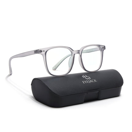 Eyejack Canment Grey Square Eyeglasses for Men & Women (CM28060FCL1938-C3)