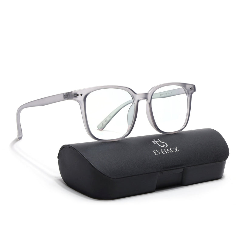 Eyejack Canment Grey Square Eyeglasses for Men & Women (CM28060FCL1938-C3)
