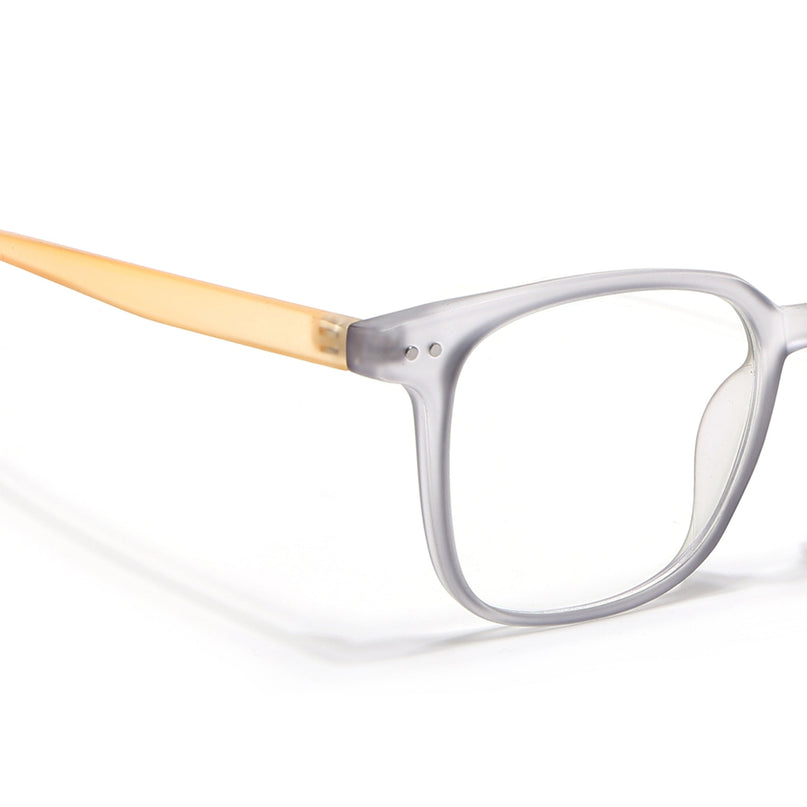 Eyejack Canment Grey Square Eyeglasses for Men & Women (CM28060FCL1939-C4)