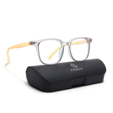 Eyejack Canment Grey Square Eyeglasses for Men & Women (CM28060FCL1939-C4)