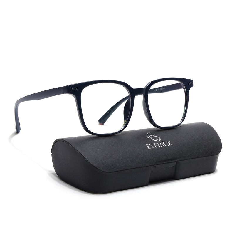 Eyejack Canment Navy Blue Square Eyeglasses for Men & Women (CM28060FCL1940-C5)