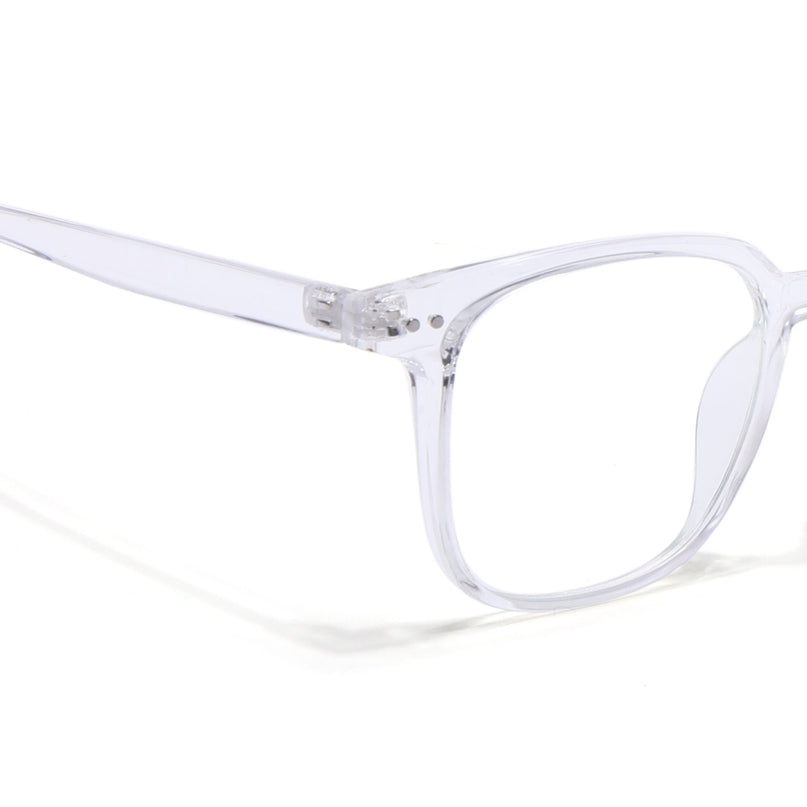 Eyejack Canment Transparent Square Eyeglasses for Men & Women (CM28060FCL1944-C9)
