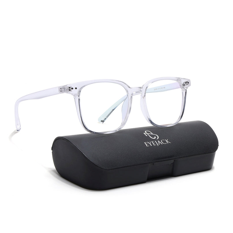 Eyejack Canment Transparent Square Eyeglasses for Men & Women (CM28060FCL1944-C9)