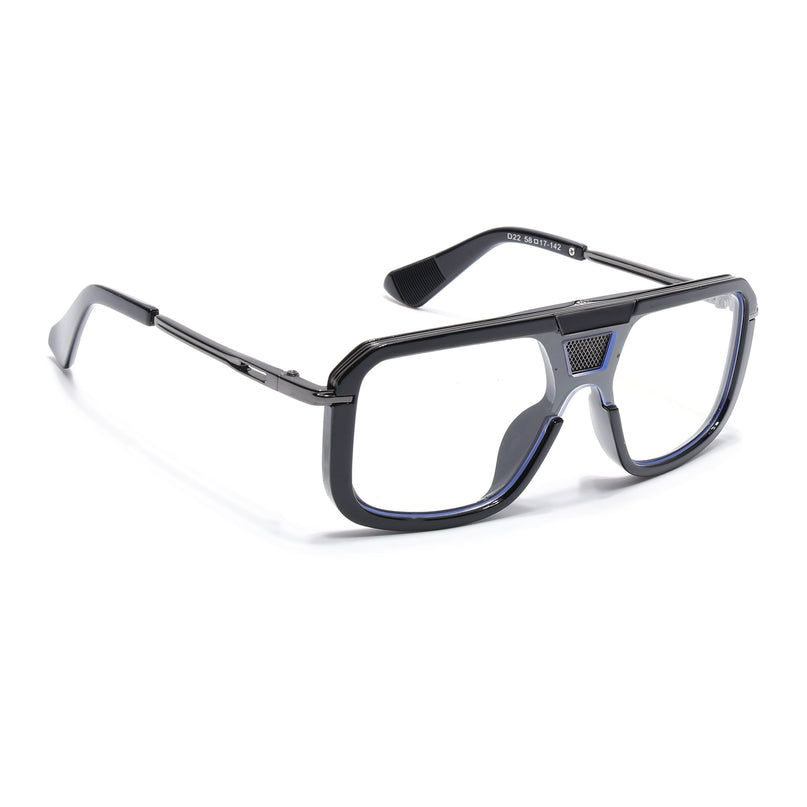 Voyage Goat Black & Grey Wayfarer Eyeglasses for Men & Women - MG5257-C1