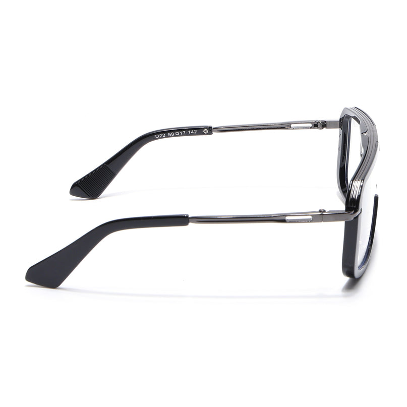 Voyage Goat Black & Grey Wayfarer Eyeglasses for Men & Women - MG5257-C1