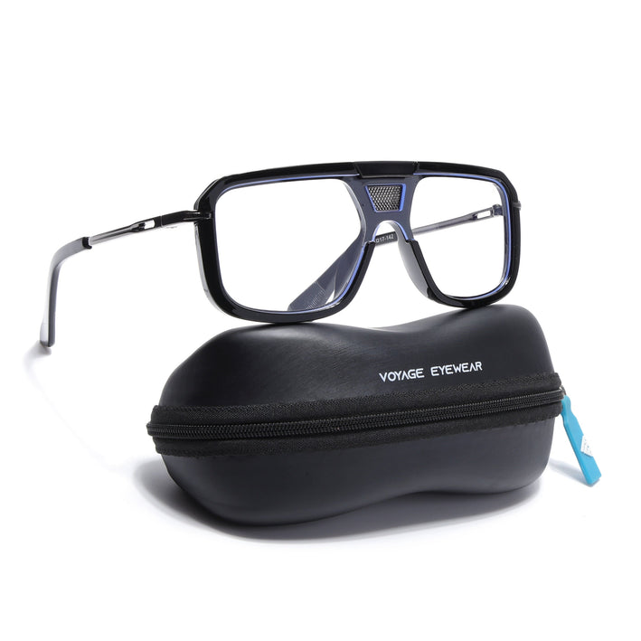 Voyage Goat Black & Grey Wayfarer Eyeglasses for Men & Women - MG5257-C1