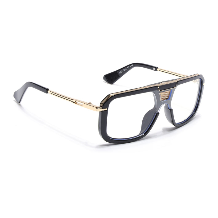 Voyage Goat Black & Golden Wayfarer Eyeglasses for Men & Women - MG5258-C2