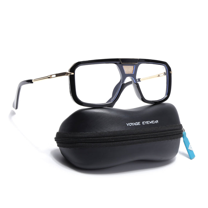 Voyage Goat Black & Golden Wayfarer Eyeglasses for Men & Women - MG5258-C2