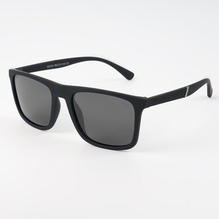 Dunk Matte Black Wayfarer Polarized Sunglasses | Black Lens - PMG5256