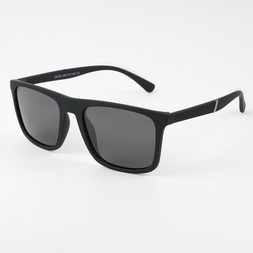 Dunk Matte Black Wayfarer Polarized Sunglasses | Black Lens - PMG5256
