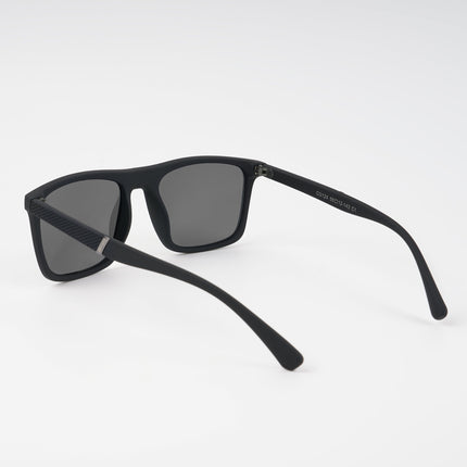 Dunk Matte Black Wayfarer Polarized Sunglasses | Black Lens - PMG5256