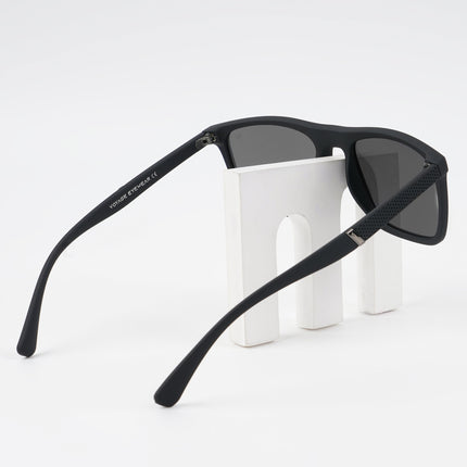 Dunk Matte Black Wayfarer Polarized Sunglasses | Black Lens - PMG5256