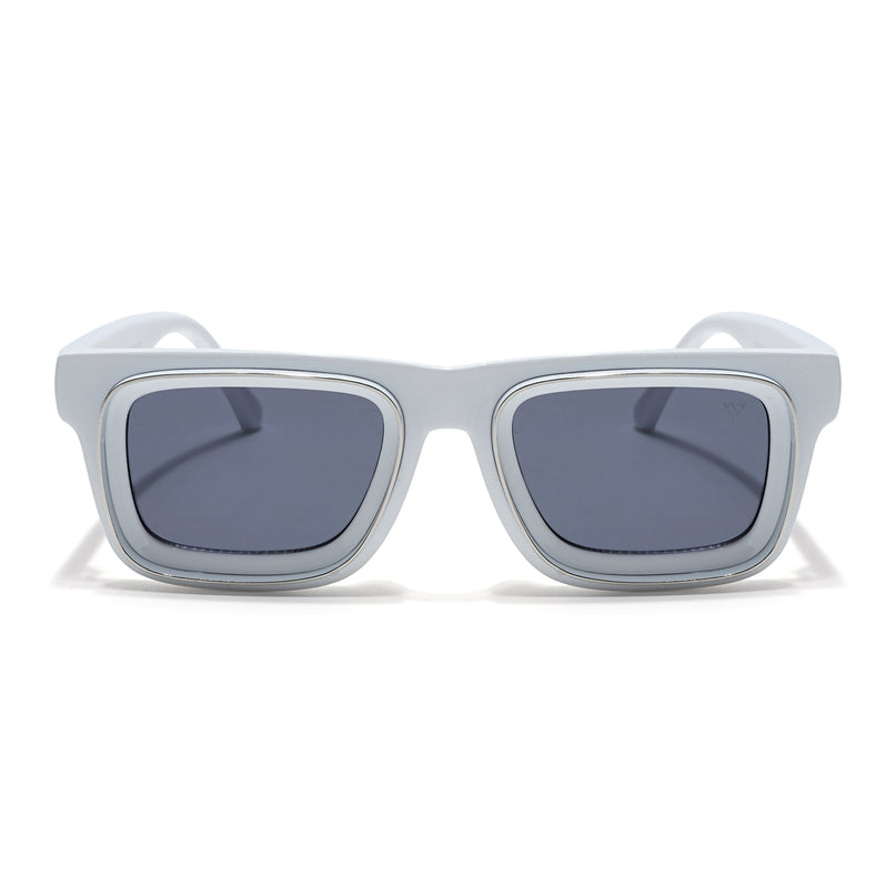 Smuggler | White & Silver Polarized Unisex Sunglasses | Black Lens - MG6425
