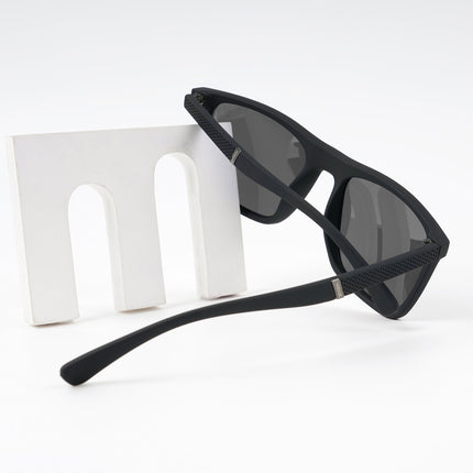 Dunk Matte Black Wayfarer Polarized Sunglasses | Black Lens - PMG5256